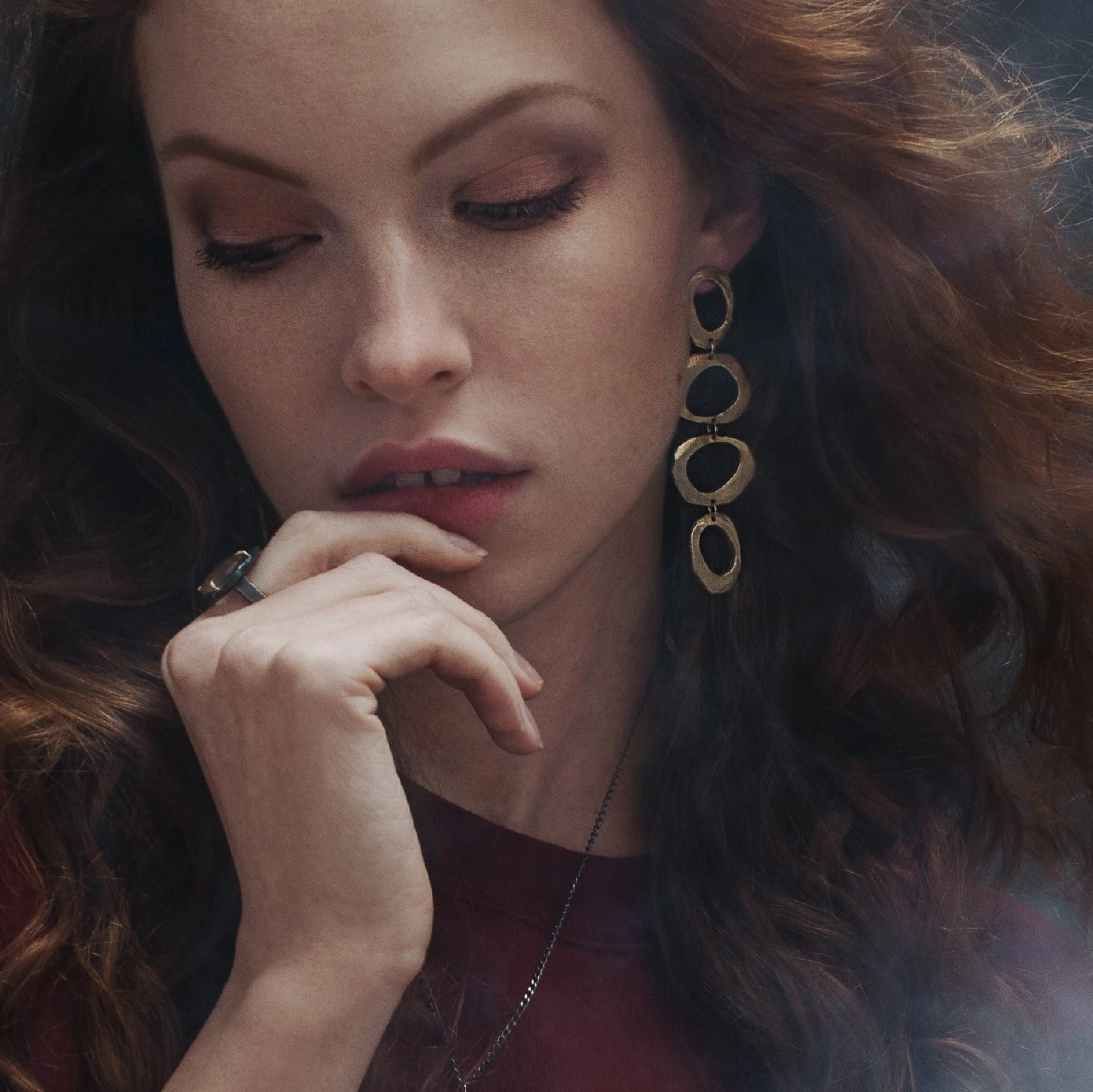 Mystic Statement Drop Earrings in Bronze