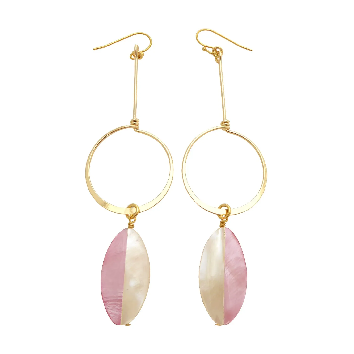 Nahla shell earrings in pink