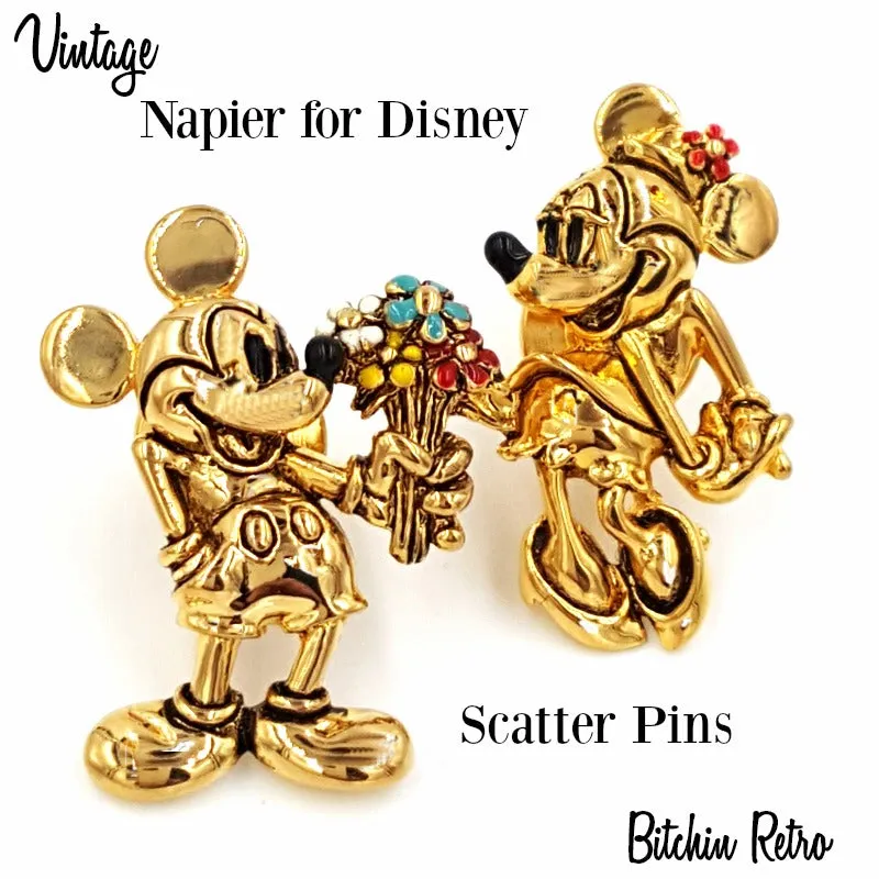 Napier for Disney Mickey and Minnie Mouse Vintage Scatter Pin Set