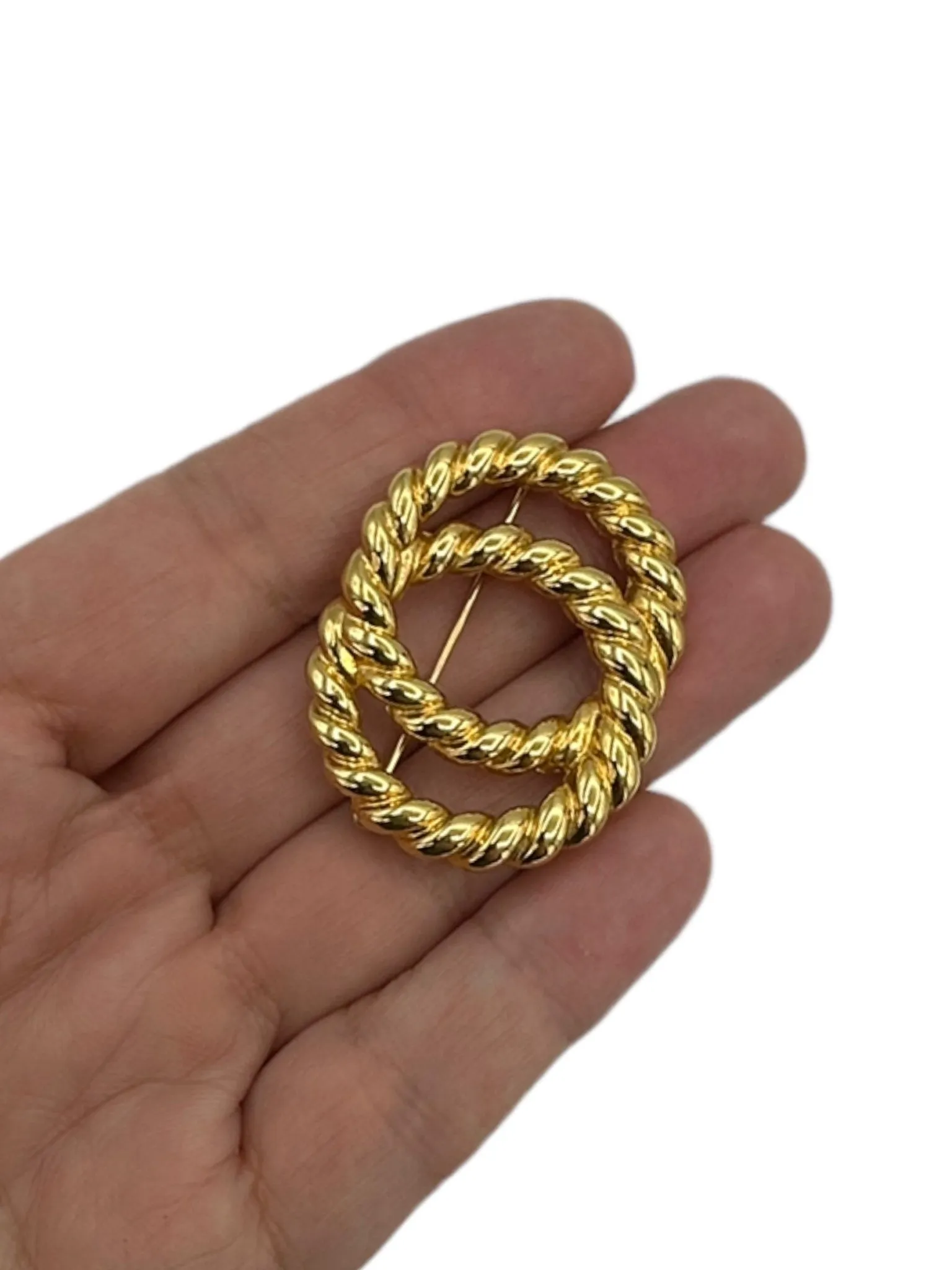 Napier Gold Intertwined Circle Brooch