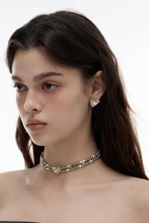 Natural Mother-Of-Pearl Choker / Earrings