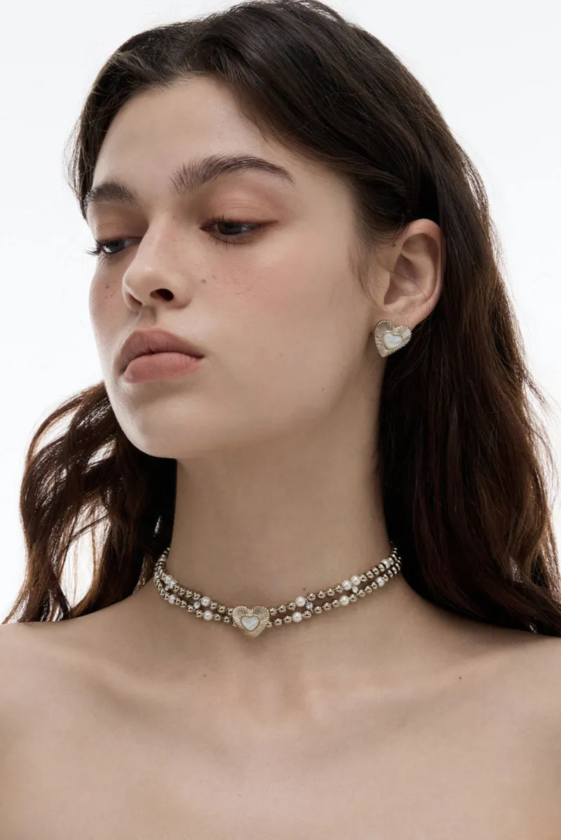 Natural Mother-Of-Pearl Choker / Earrings