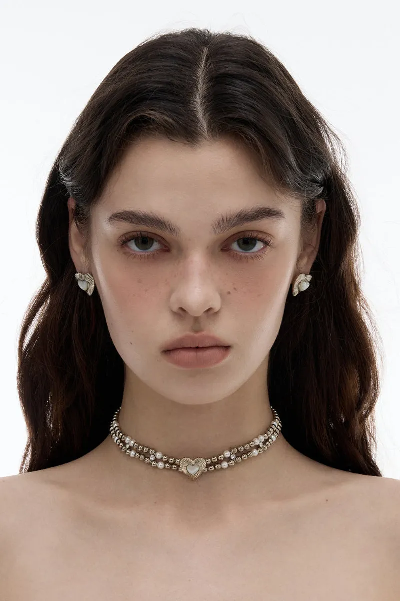 Natural Mother-Of-Pearl Choker / Earrings