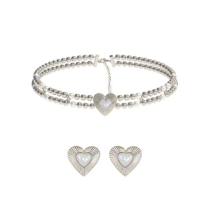 Natural Mother-Of-Pearl Choker / Earrings