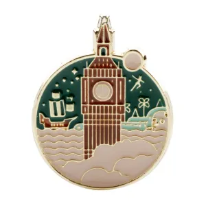 Nautical Time Castle Alloy Brooch Pin 2PCS