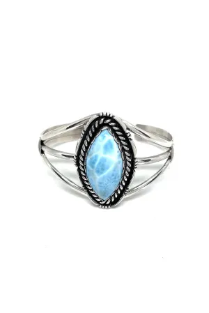 Navajo Sterling Silver Larimar Cuff Bracelet