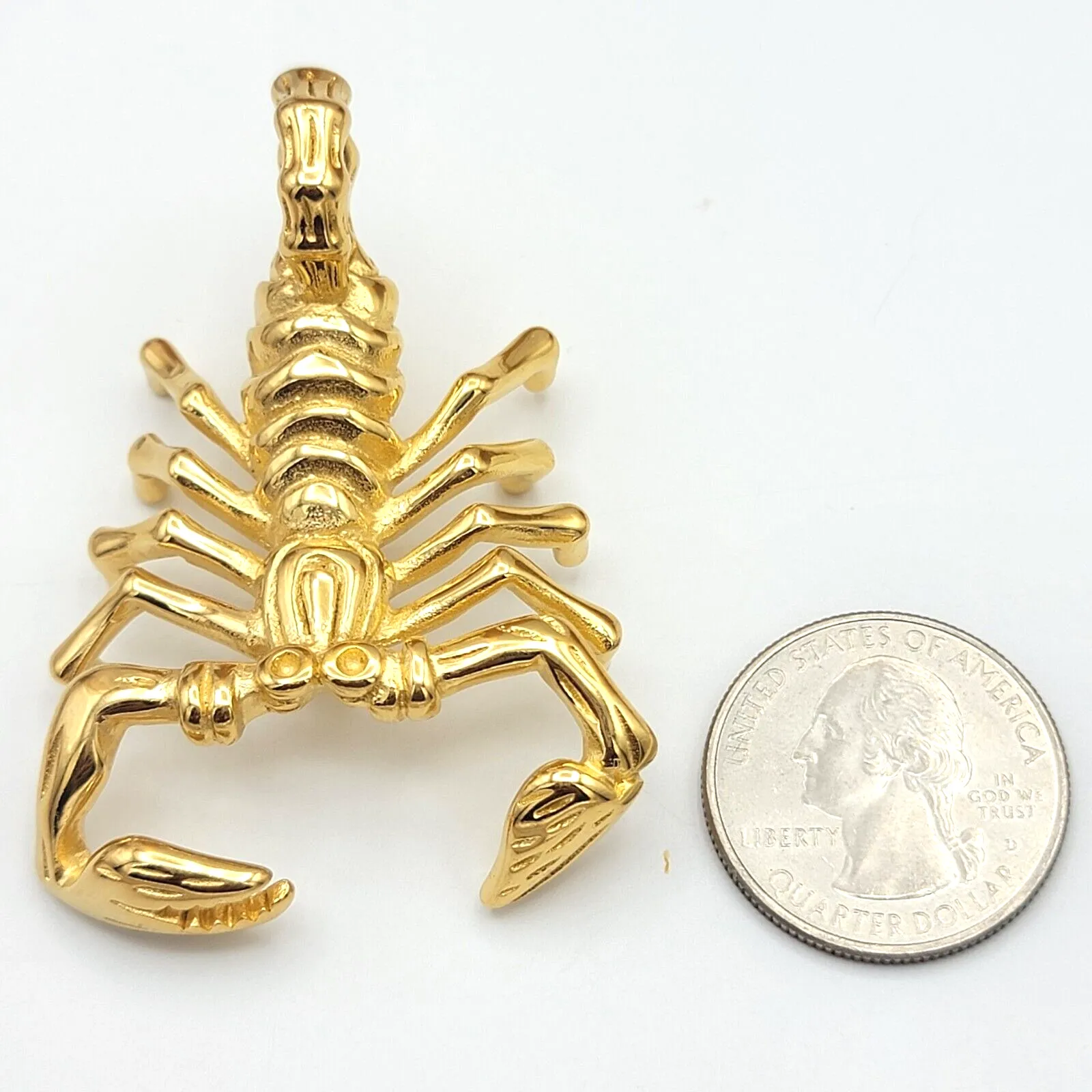 Necklaces - Stainless Steel Gold Plated. Scorpion Scorpio Zodiac Pendant & Chain
