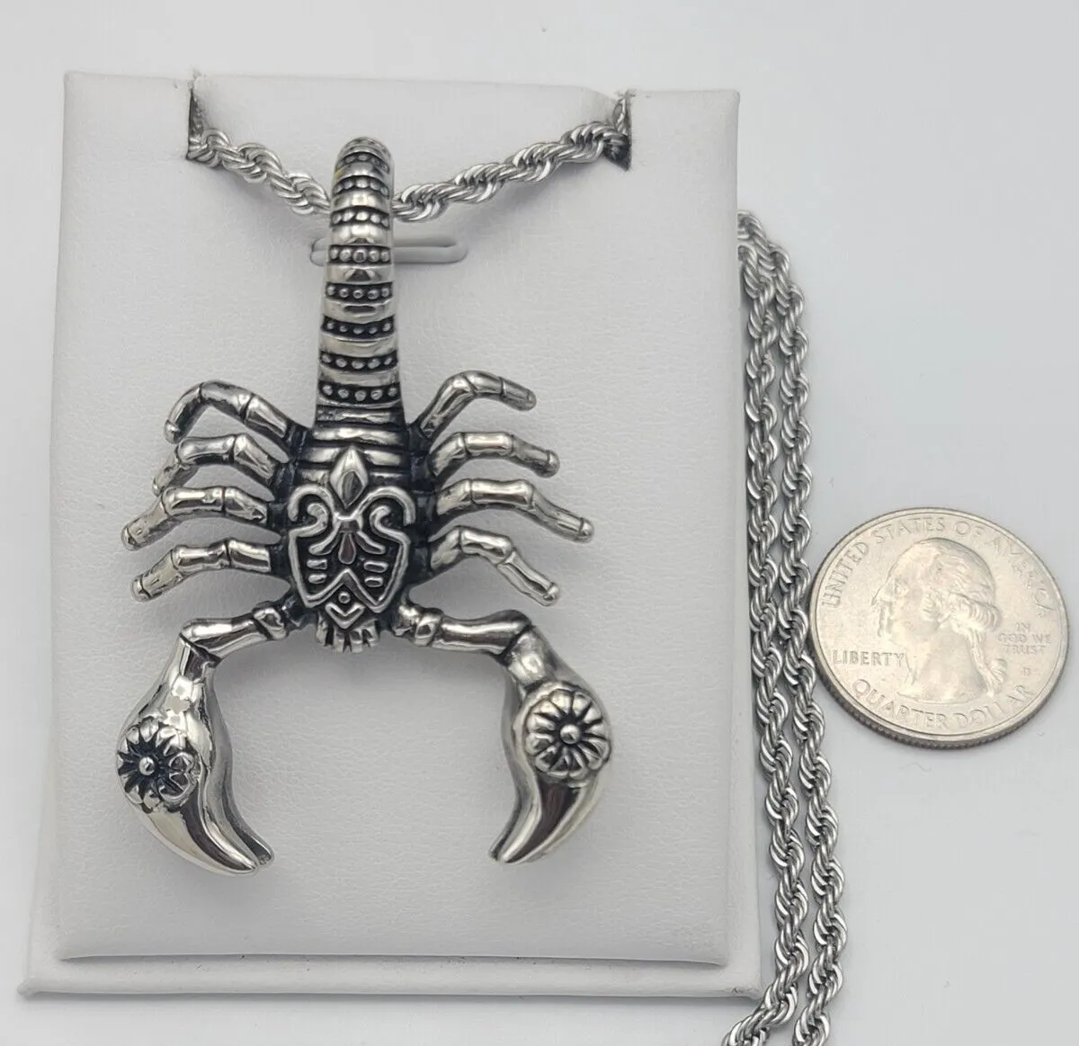 Necklaces - Stainless Steel. Scorpion Scorpio Zodiac Pendant & Chain. Celtic