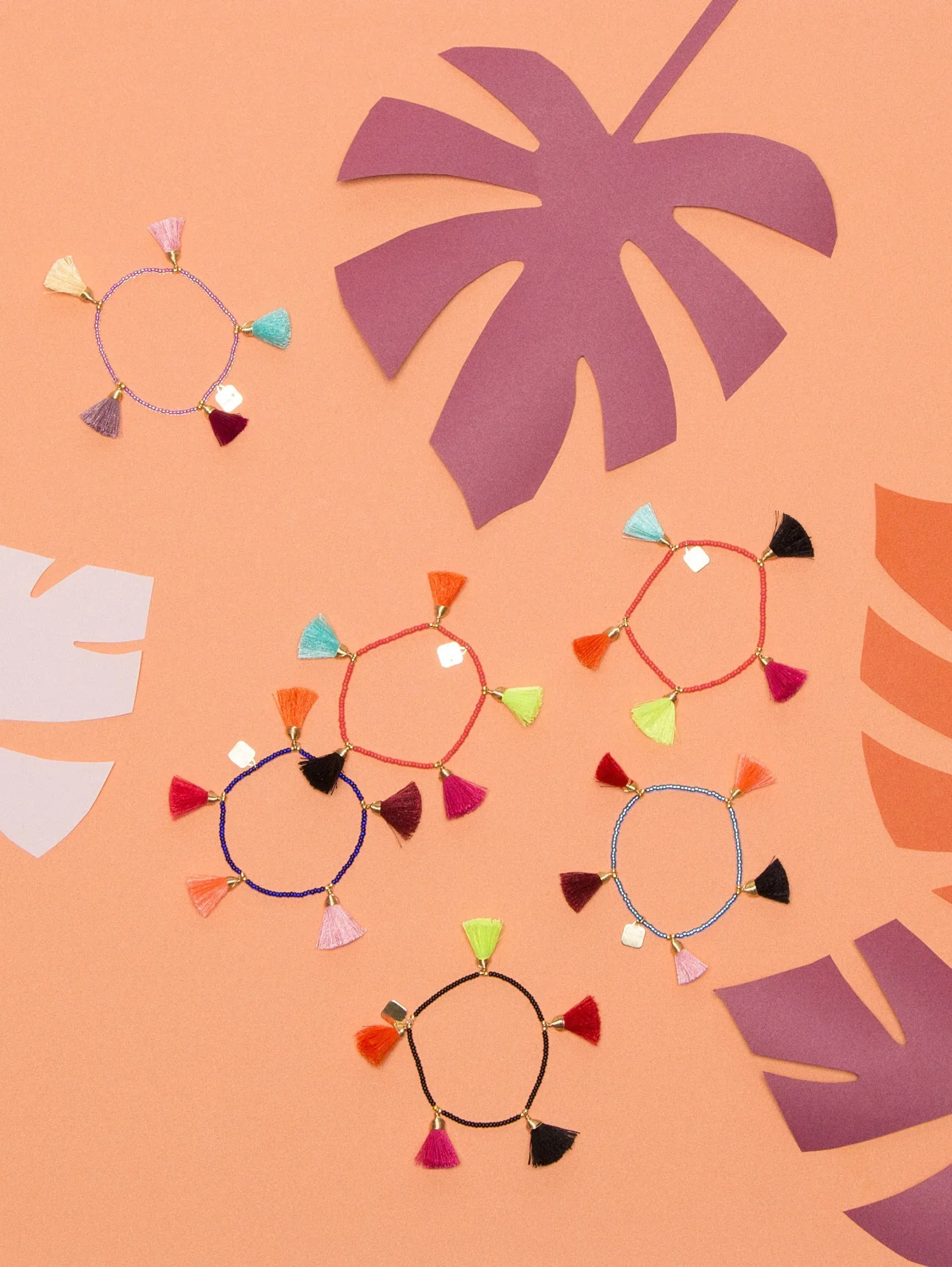 New Bimi Tassel Bracelet set, includes 3 Bracelets assorted random colours! Each bracelet retails $28US includes 3!