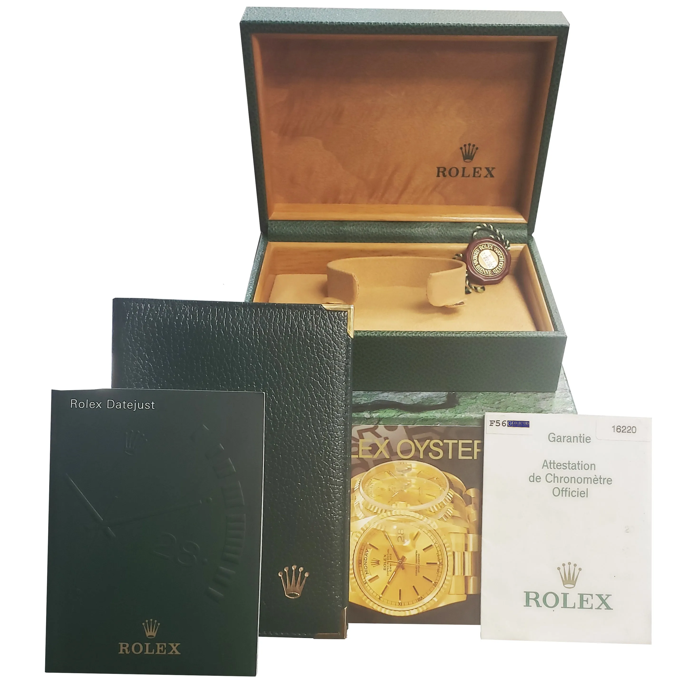 NEW NOS STICKERED 2006 Rolex DateJust 36mm White Roman Steel Jubilee Watch 16220