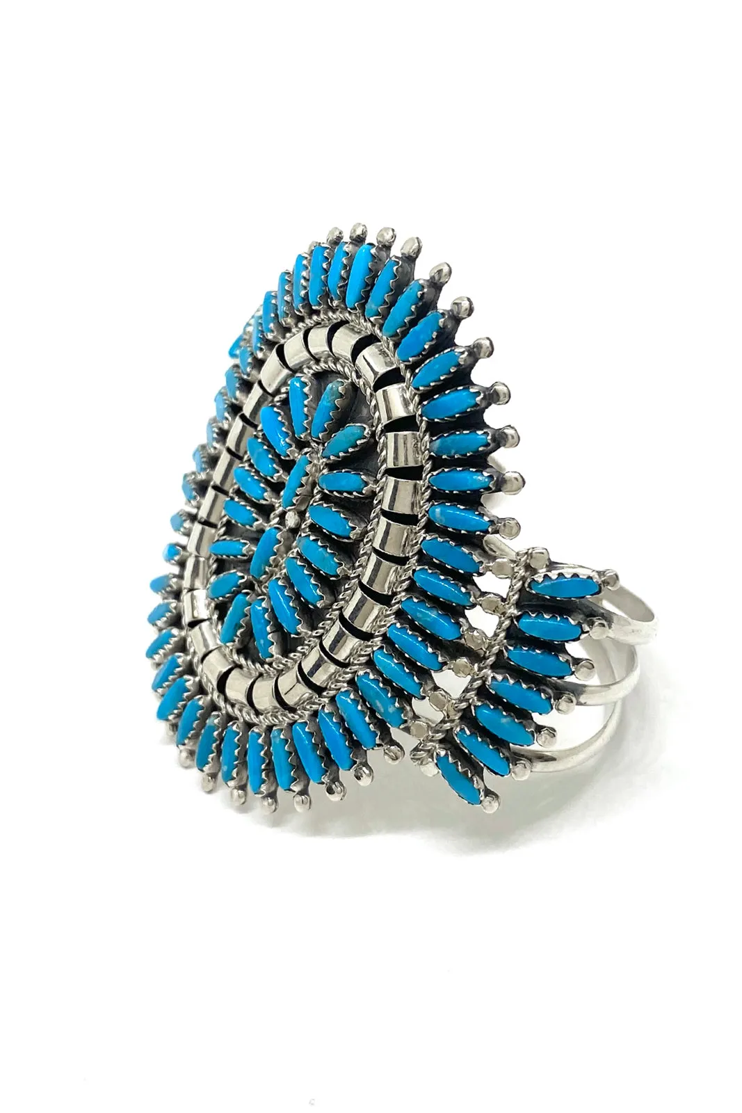 Nez Petit Point Cluster Turquoise Cuff Bracelet