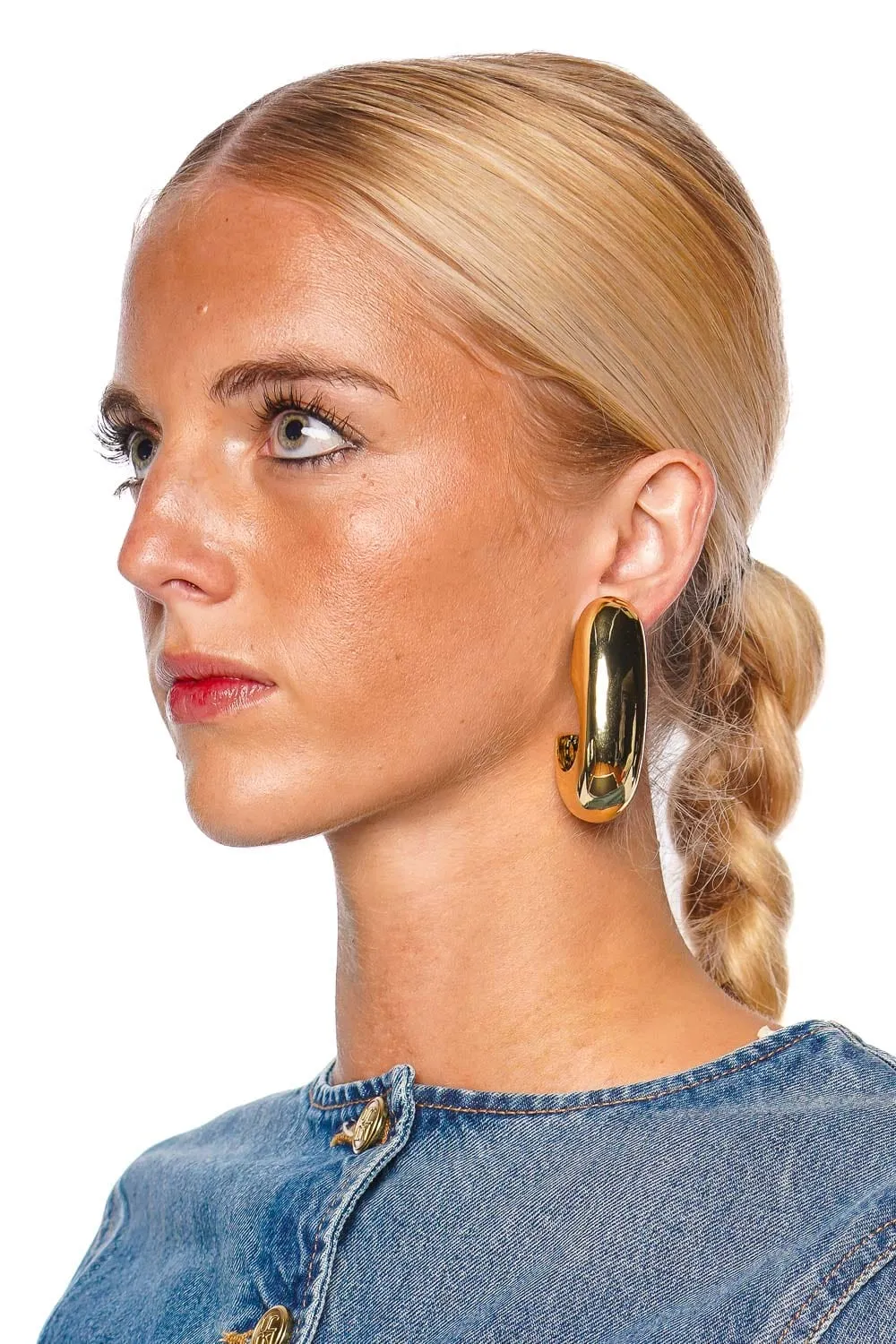 Nimah Gold Sculpted Drop Earrings