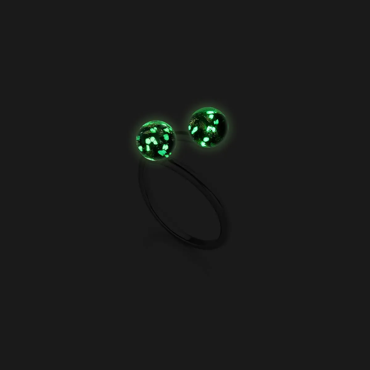Obsidian | .925 Sterling Silver | Firefly Glass | Infinity Helix Ring