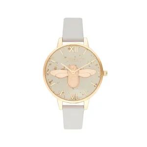 Olivia Burton Gray Synthetic Leather Watch