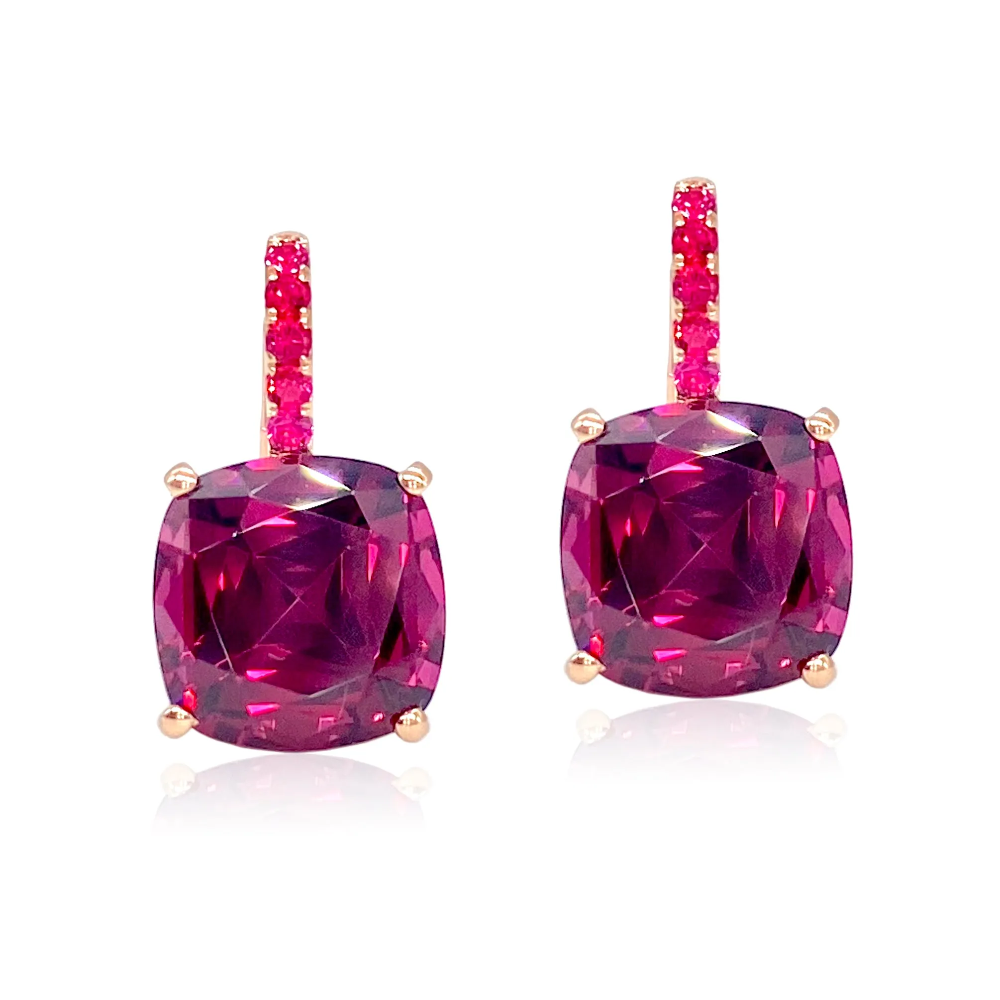 One of a Kind Color Candy Rhodolite Garnet & Pink Spinel Drop Earrings