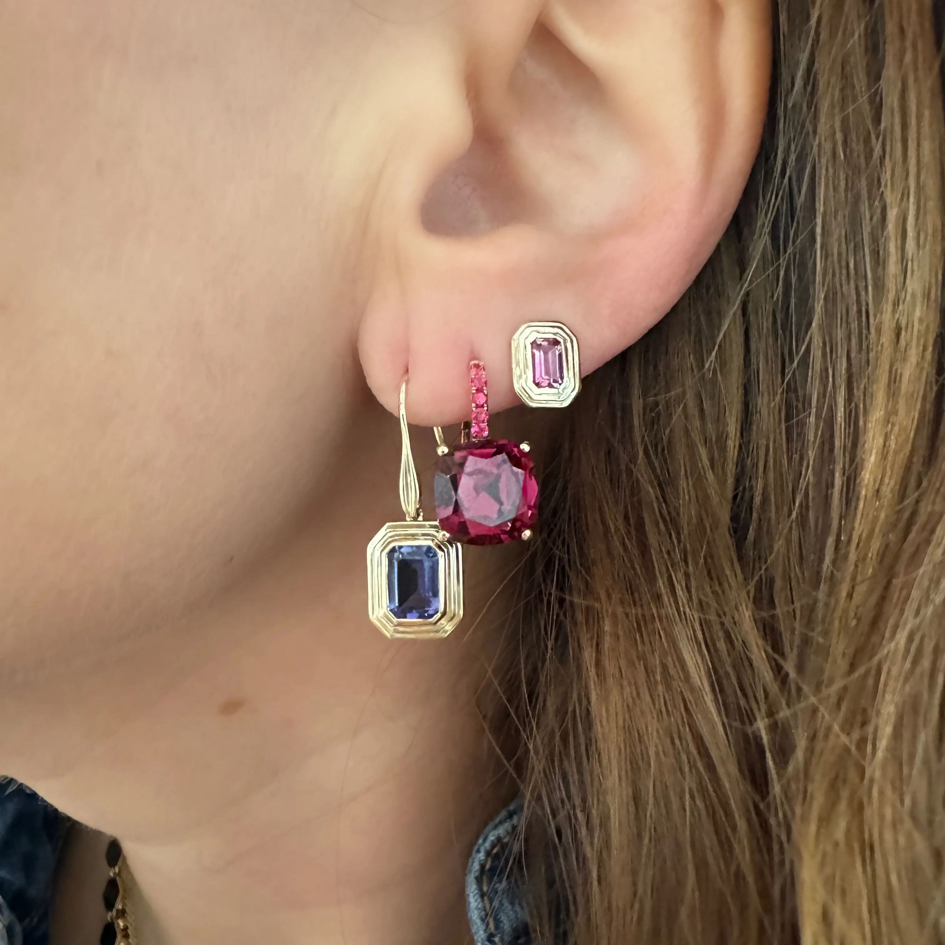 One of a Kind Color Candy Rhodolite Garnet & Pink Spinel Drop Earrings