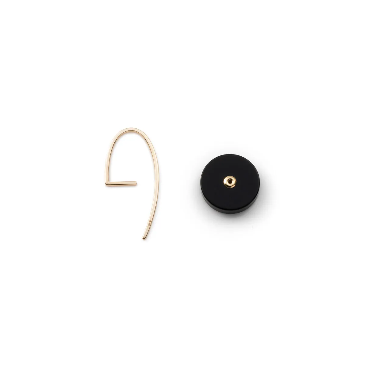 ORBITAL Onyx Hook Earring Small size