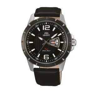 Orient Classic Black Leather Strap Black Dial Quartz Watch for Gents - FUG1X002B9