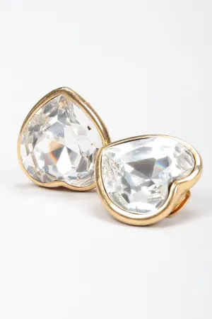 Oversized Crystal Heart Earrings