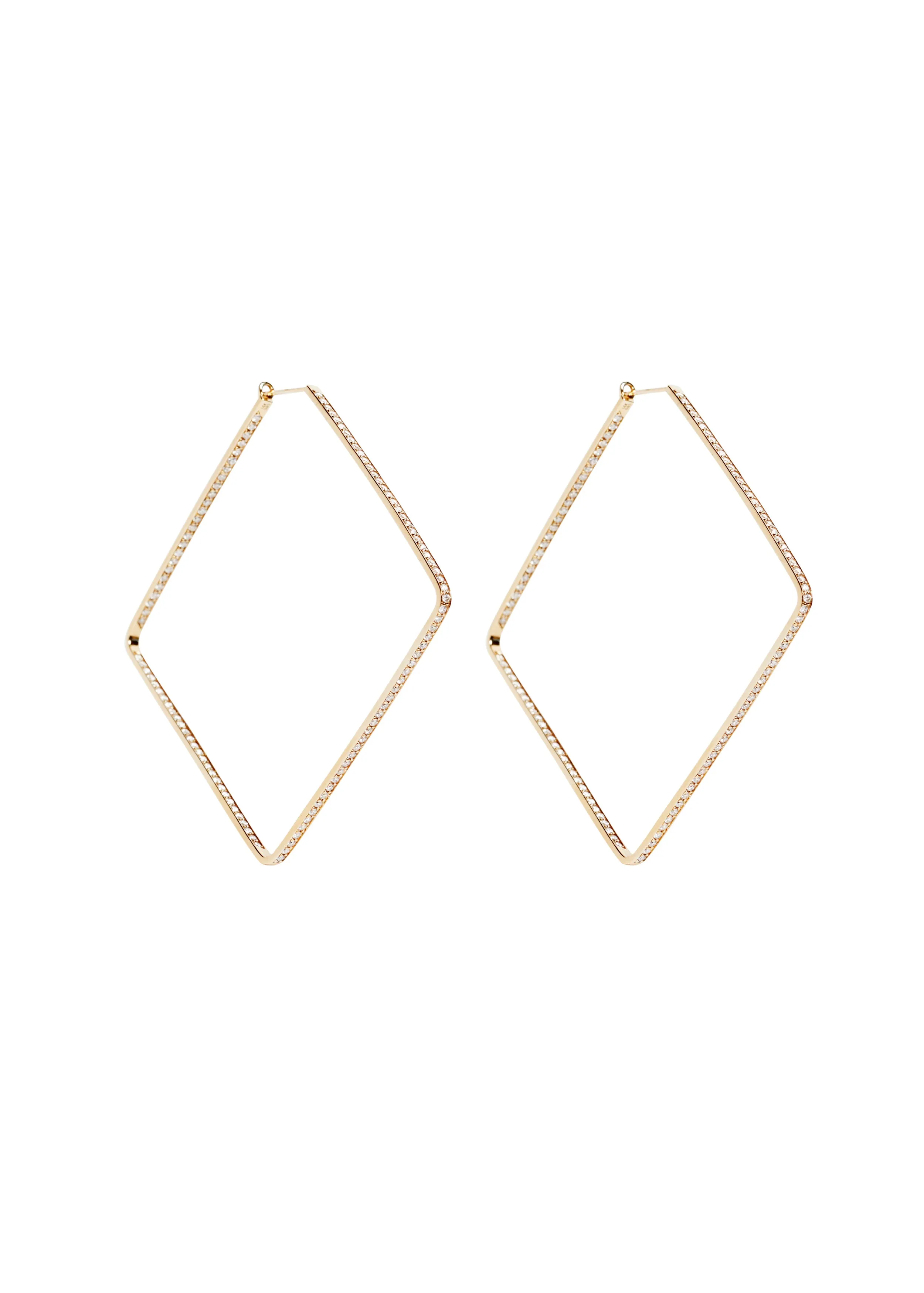 Oversized Square Diamond Hoop Earrings