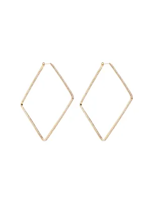 Oversized Square Diamond Hoop Earrings