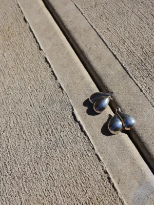 Oversized Sterling Heart Earrings