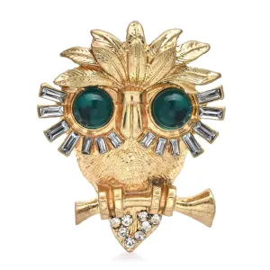 Owl Big Eyes Brooches Gold Color