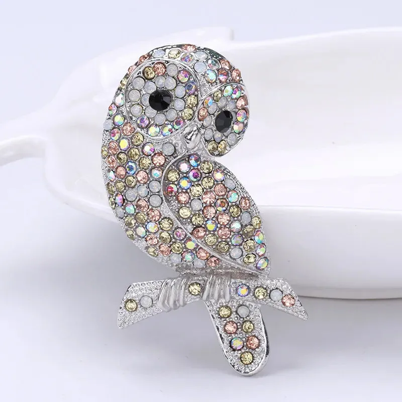 Owl Rhinestone Brooches