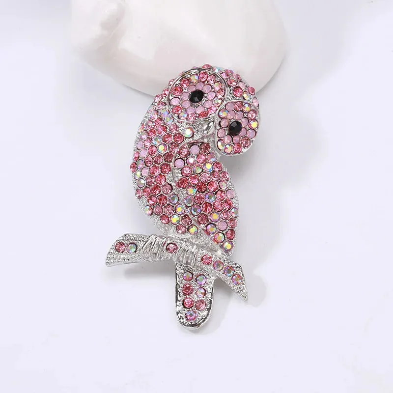 Owl Rhinestone Brooches