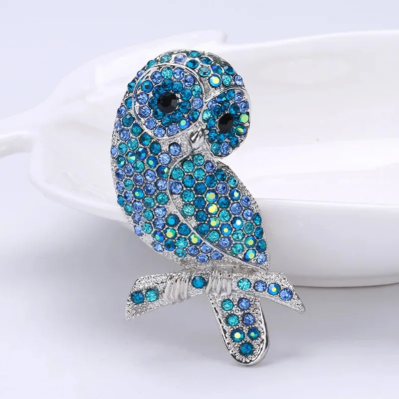 Owl Rhinestone Brooches
