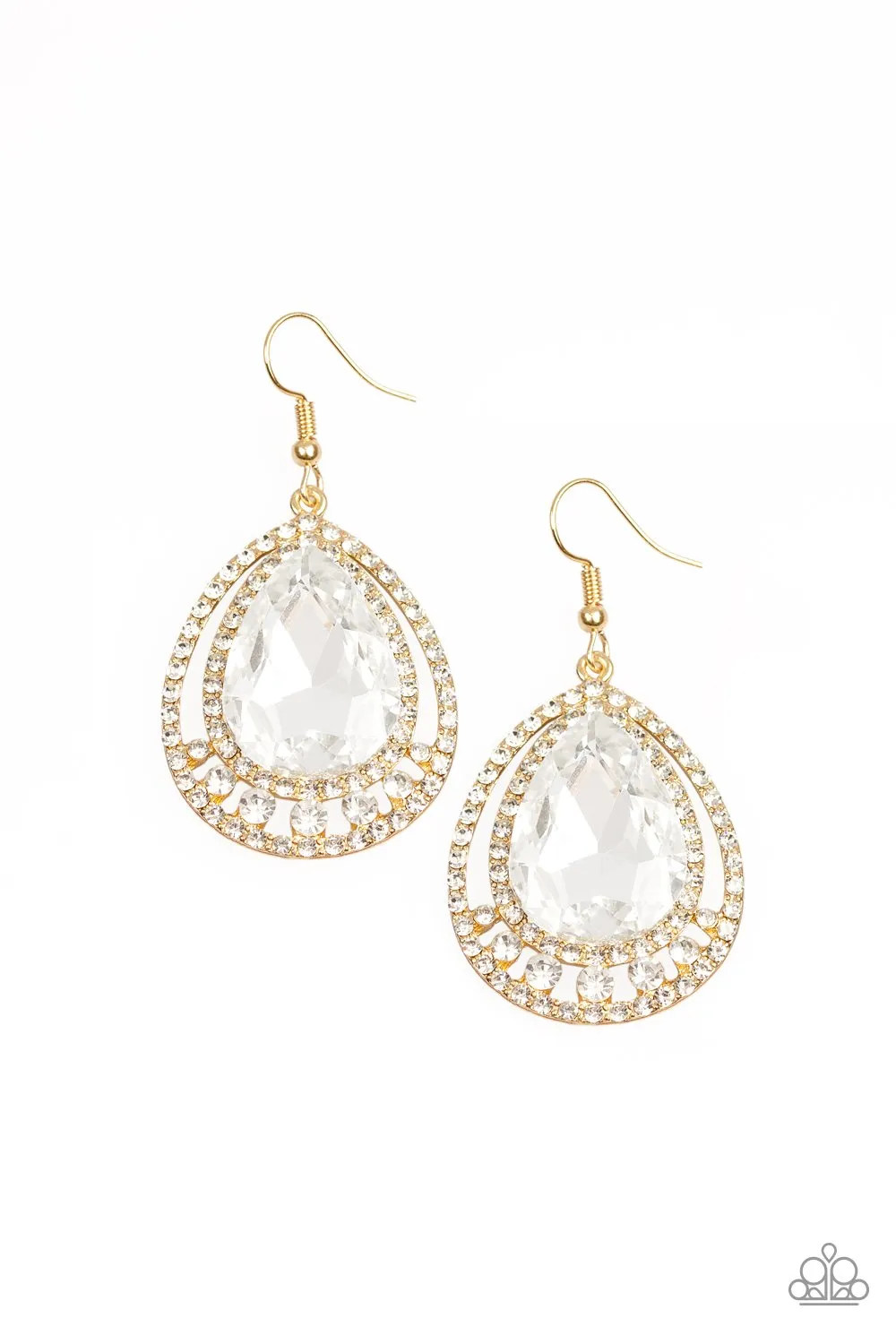 Paparazzi All Rise For Her Majesty Earrings Gold
