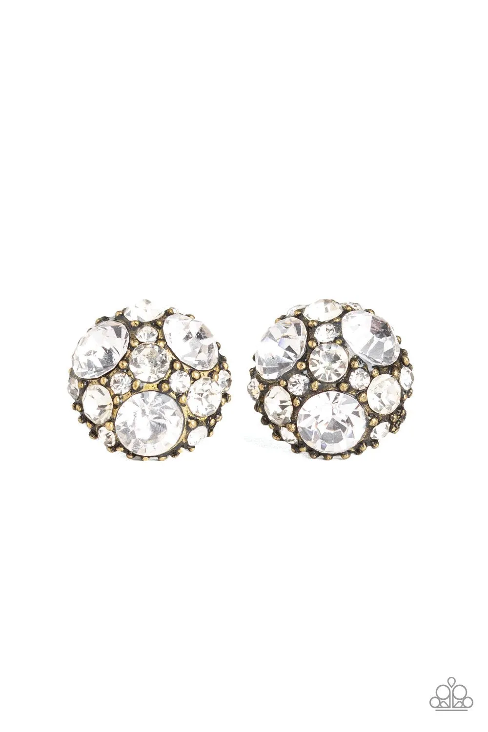 Paparazzi Diamond Daze - Brass Post Earrings