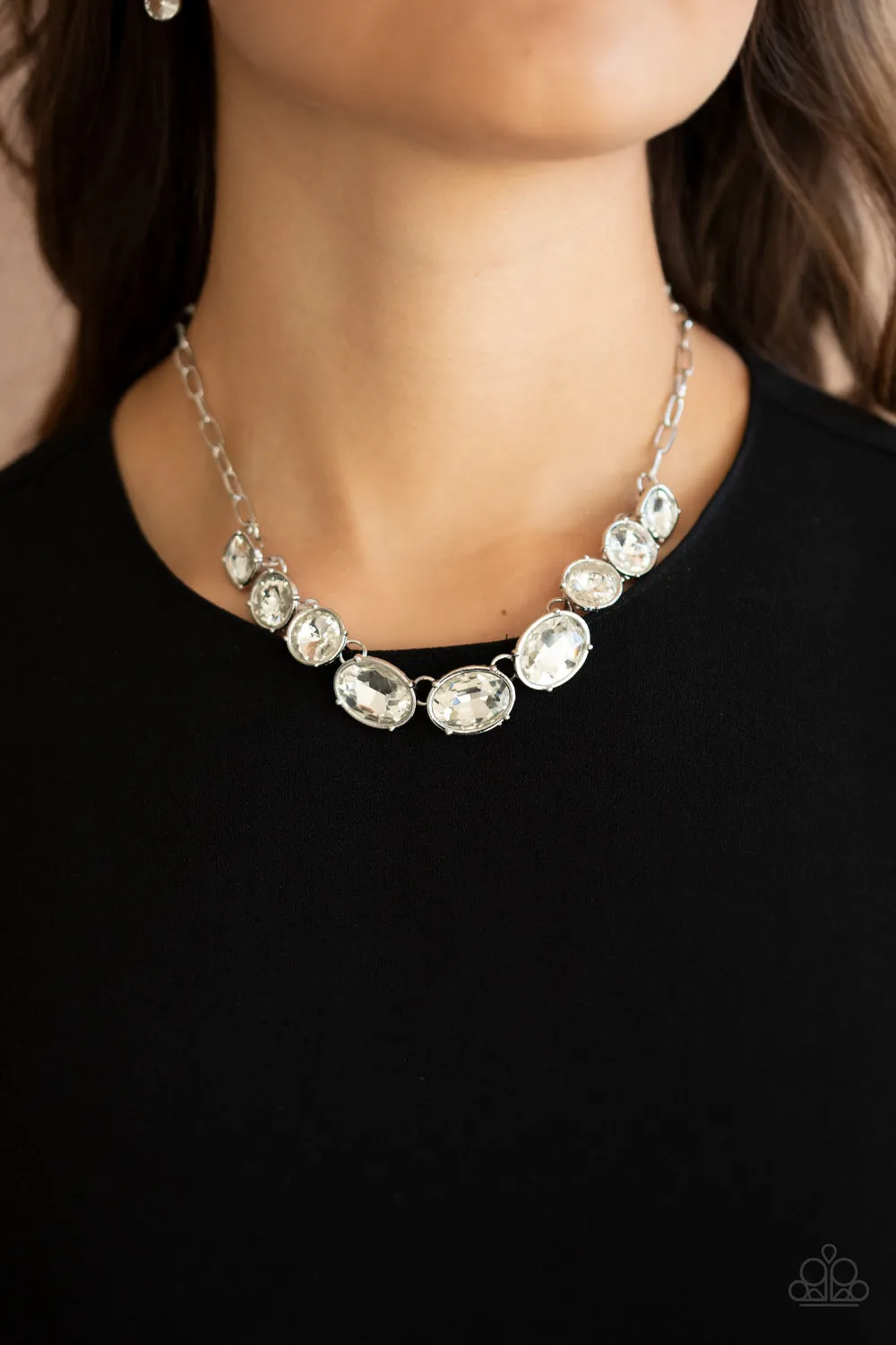 Paparazzi Gorgeously Glacial - White Necklace