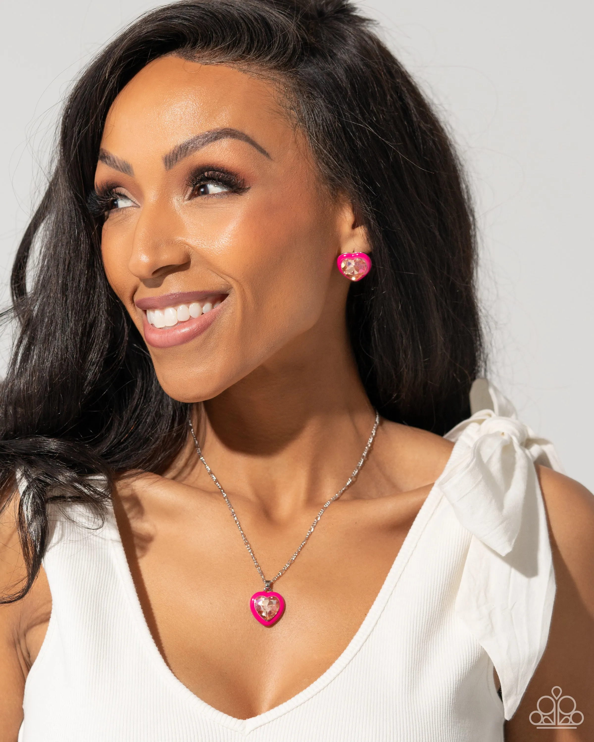 Paparazzi Heartfelt Haute - Pink Earrings