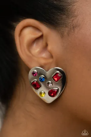 Paparazzi Relationship Ready - Red Earrings