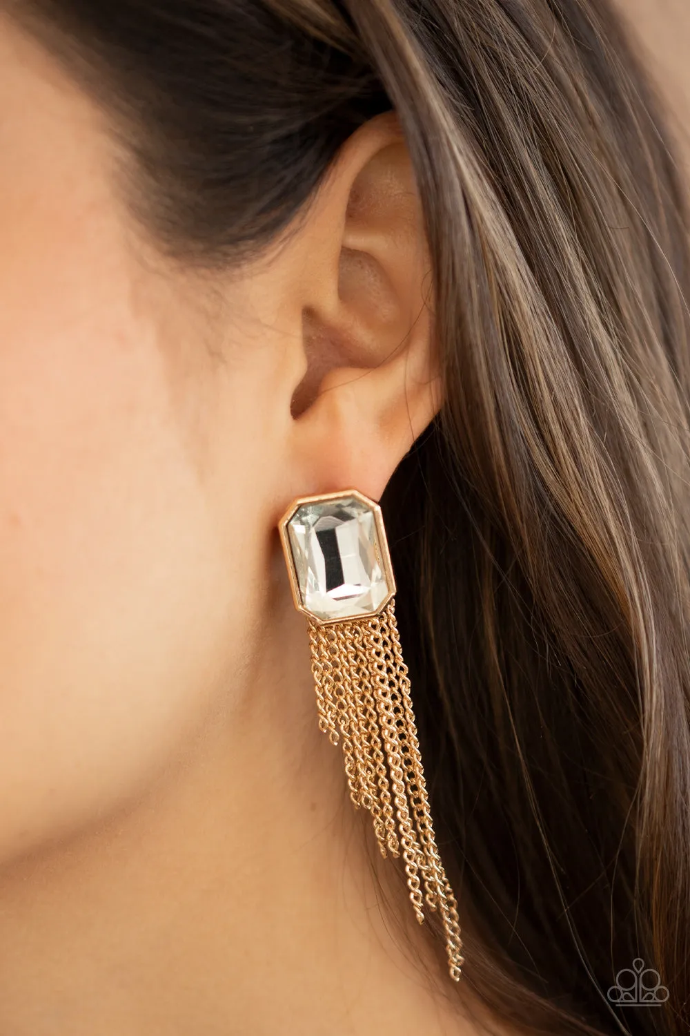 Paparazzi Save for a REIGNy Day Earrings Gold