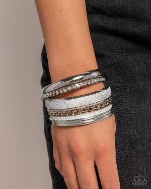 Paparazzi Smoldering Stack - Silver Bracelet