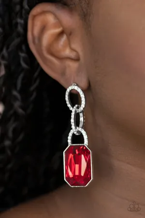 Paparazzi - Superstar Status - Red Earrings