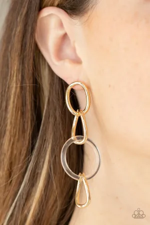 Paparazzi Talk in Circles Earrings Gold