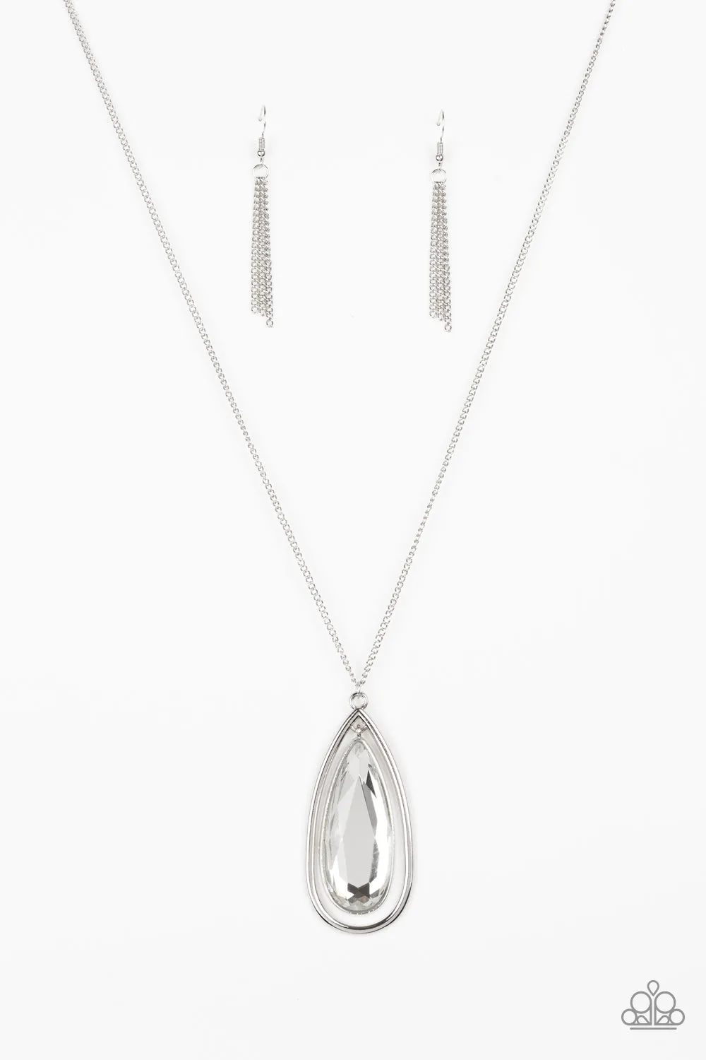 Paparazzi The Royal Coronation - White/Silver/Gold  Necklace