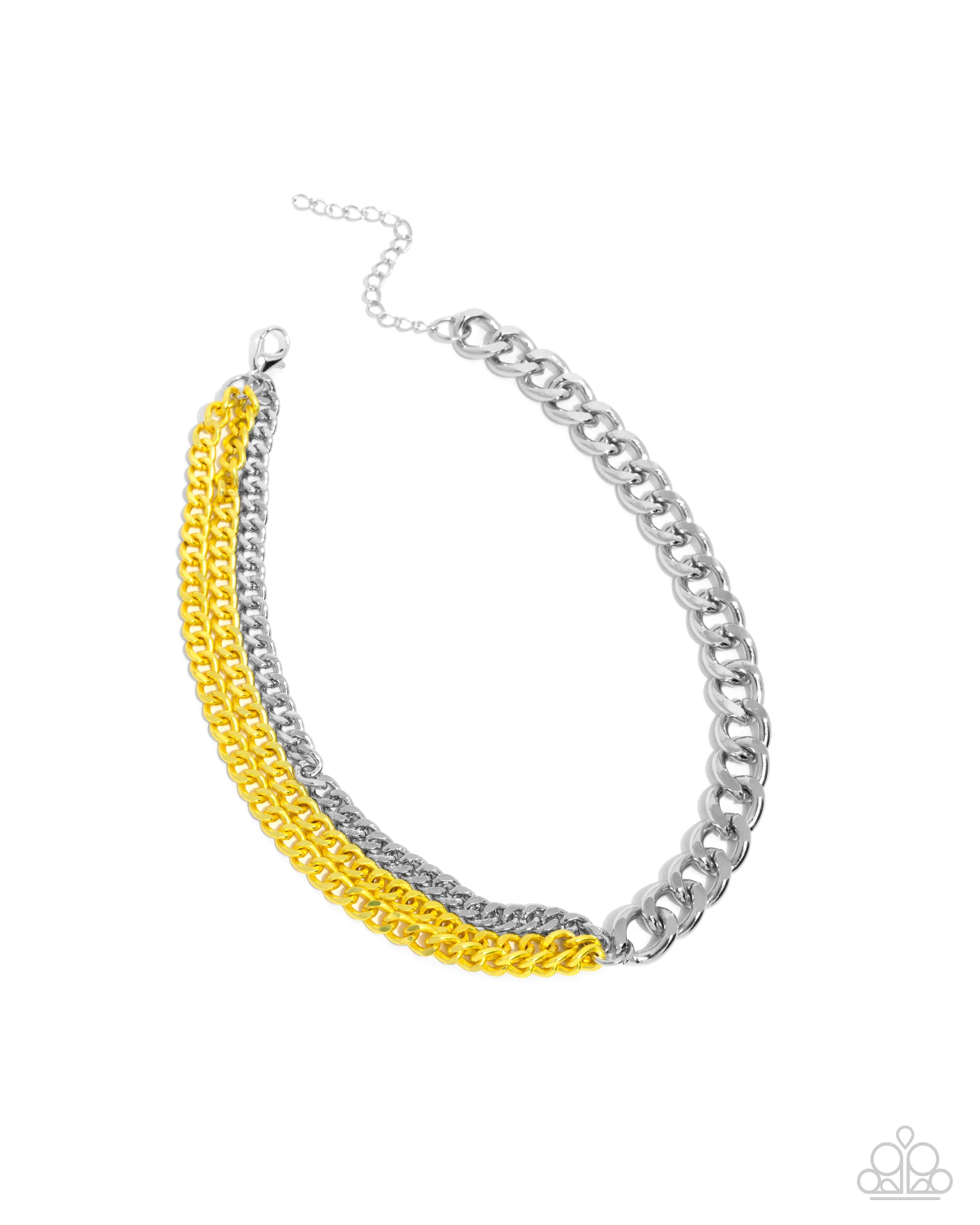 Paparazzi Tinted Tension Necklace Yellow