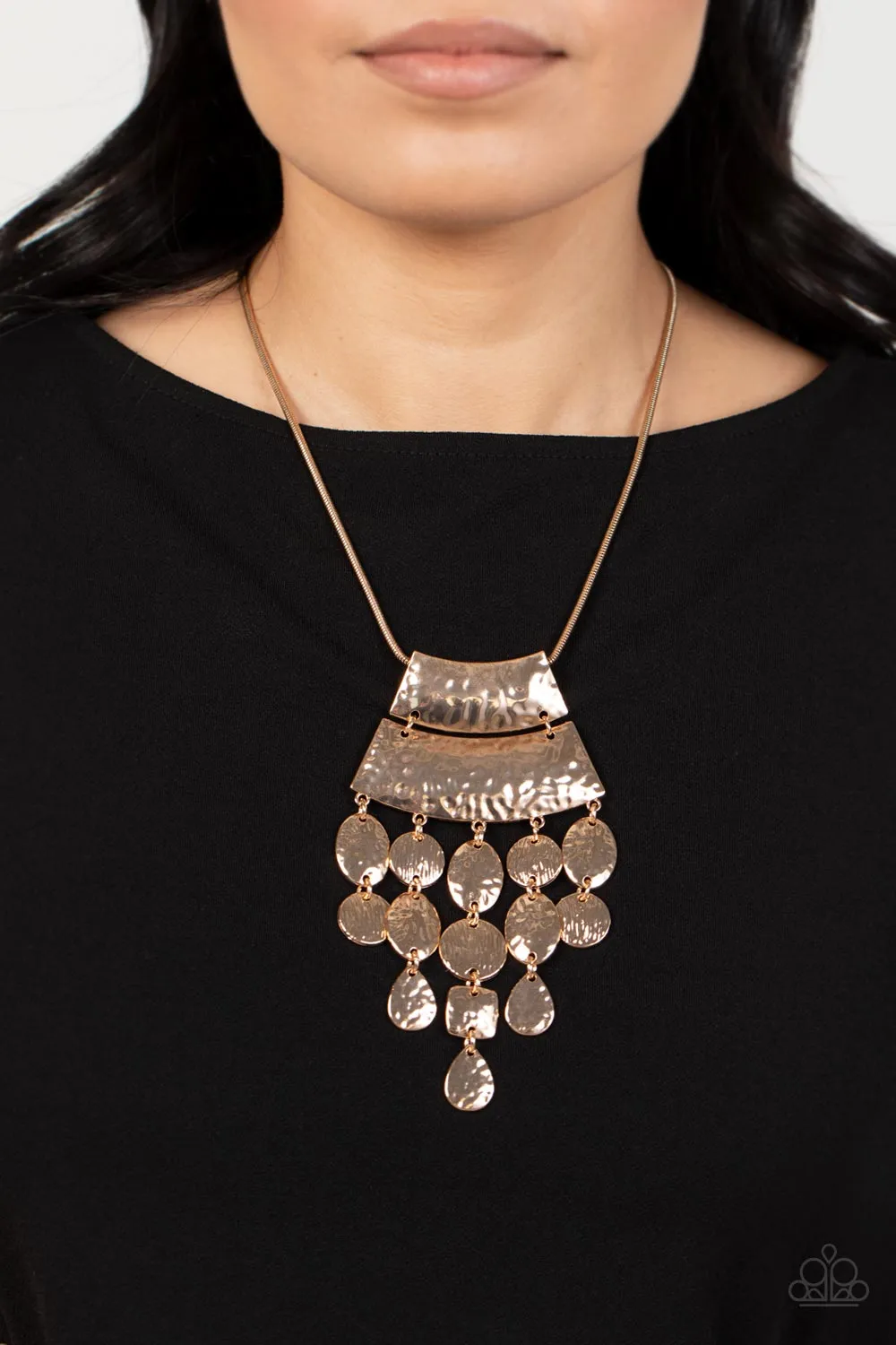 Paparazzi Totem Trek - Gold Necklace