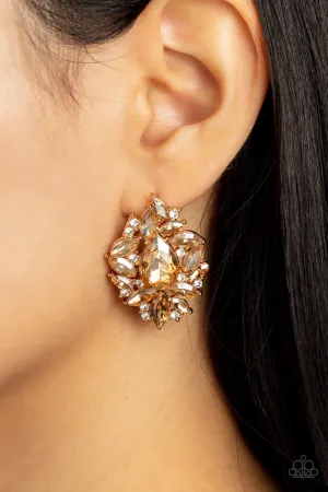 Paparazzi We All Scream for Ice QUEEN - Gold Post Earrings