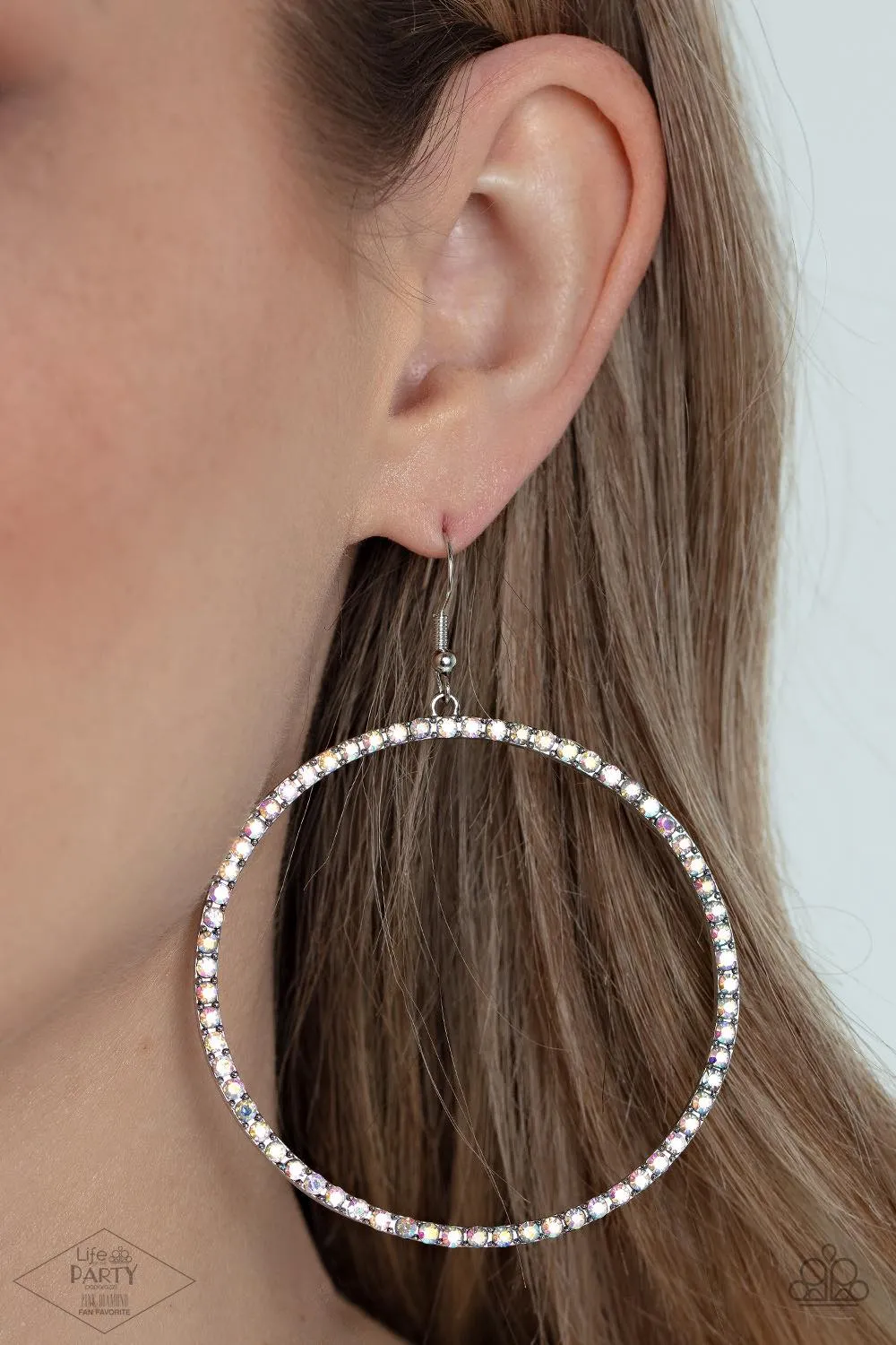 Paparazzi Wide Curves Ahead Earrings Multi (Iridescent)