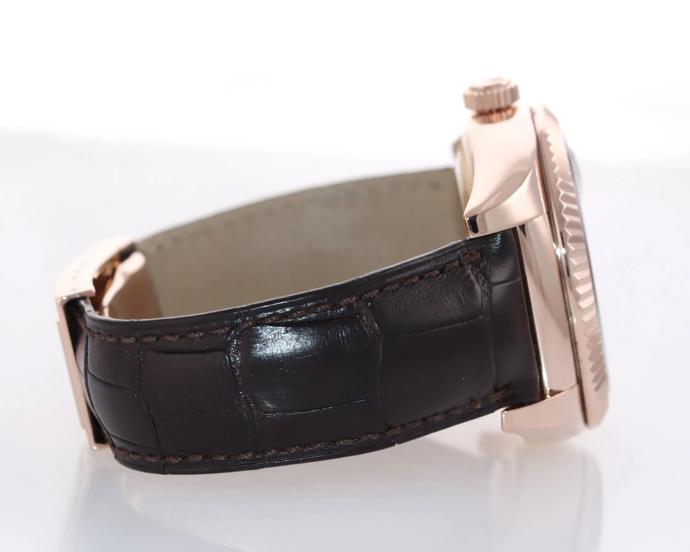 PAPERS 2018 Rolex Sky-Dweller 18K Rose Gold 326135 42mm Chocolate Leather Watch