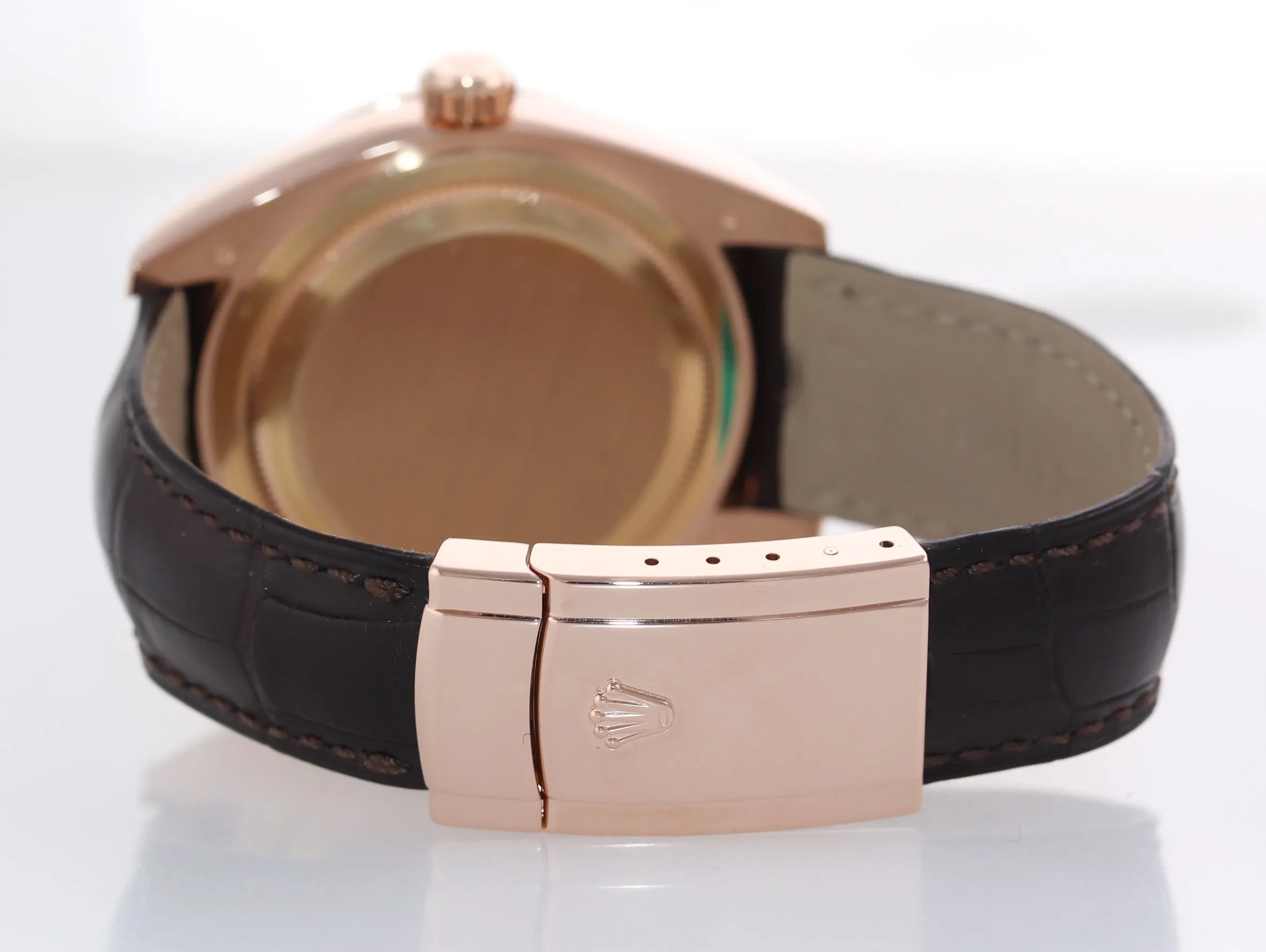 PAPERS 2018 Rolex Sky-Dweller 18K Rose Gold 326135 42mm Chocolate Leather Watch