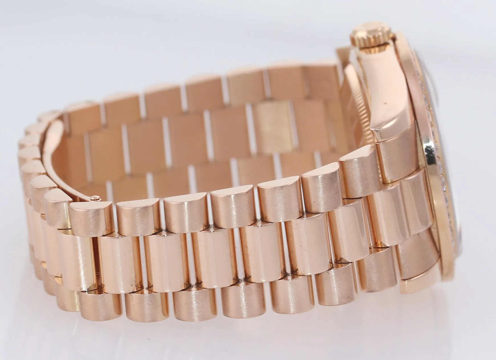 PAPERS NEW BUCKLE Rolex President Rose Gold 36mm 118205 Pink Roman Diamond