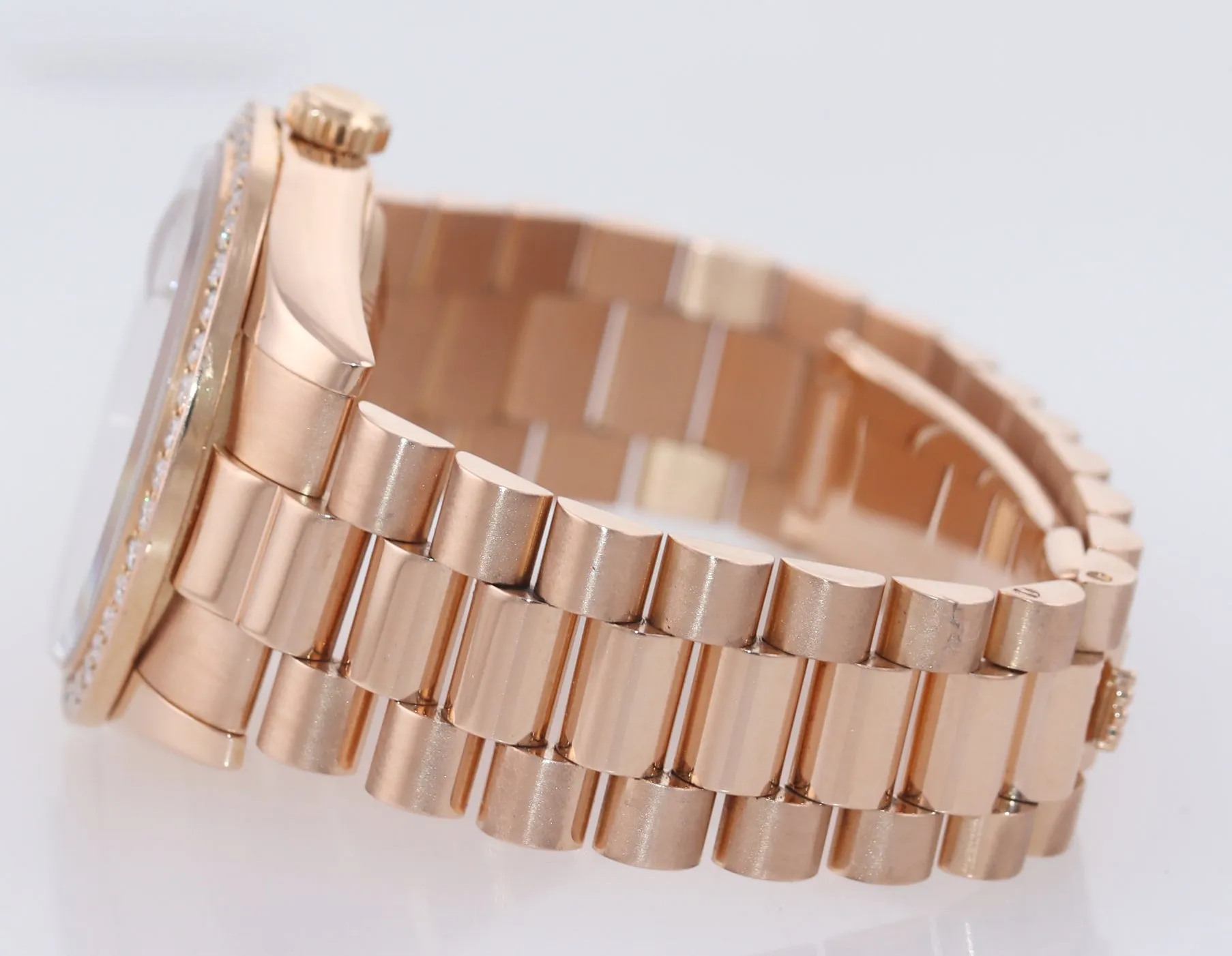PAPERS NEW BUCKLE Rolex President Rose Gold 36mm 118205 Pink Roman Diamond