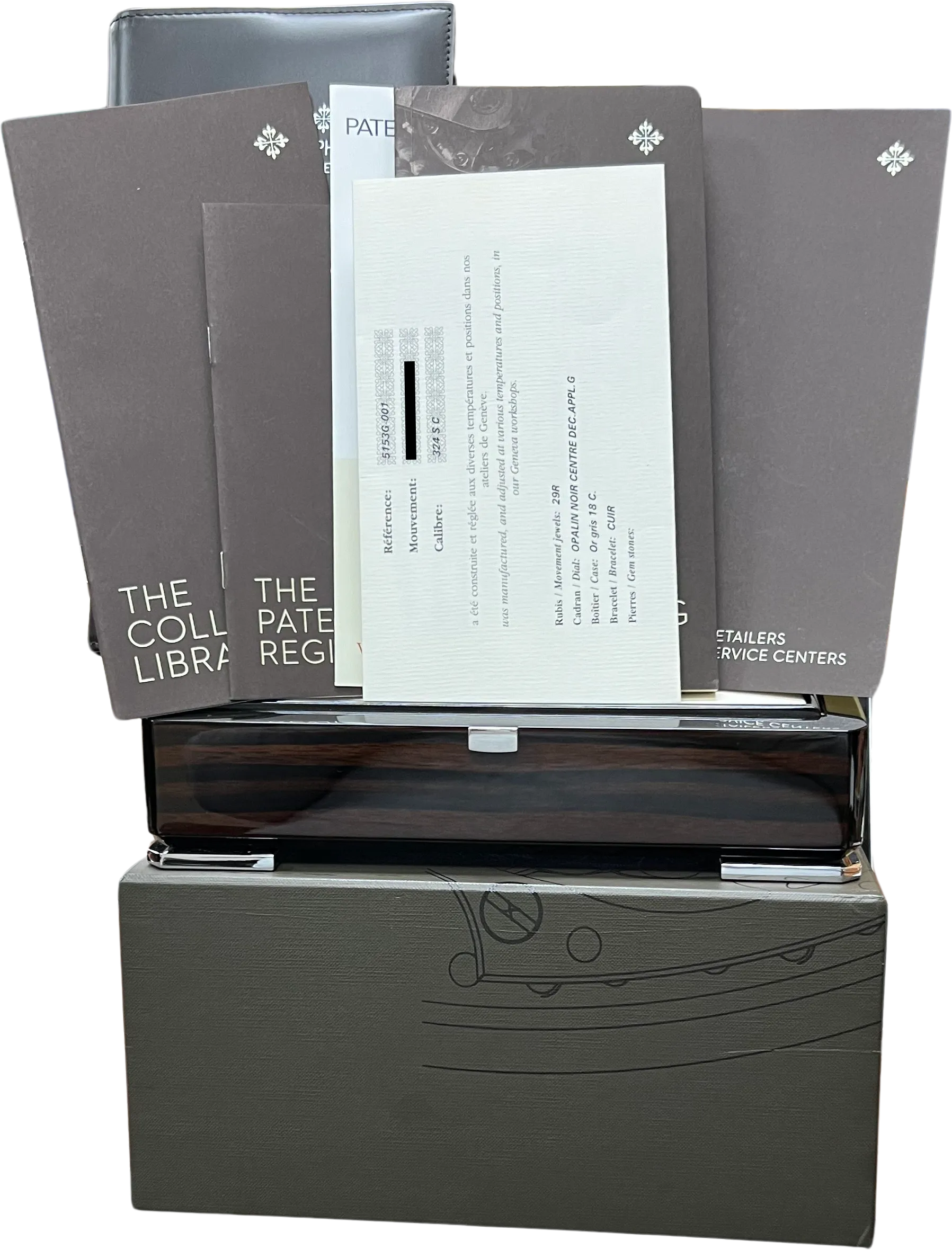 PAPERS Patek Philippe Calatrava Black 18K White Gold 38mm Watch 5153G-001 BOX