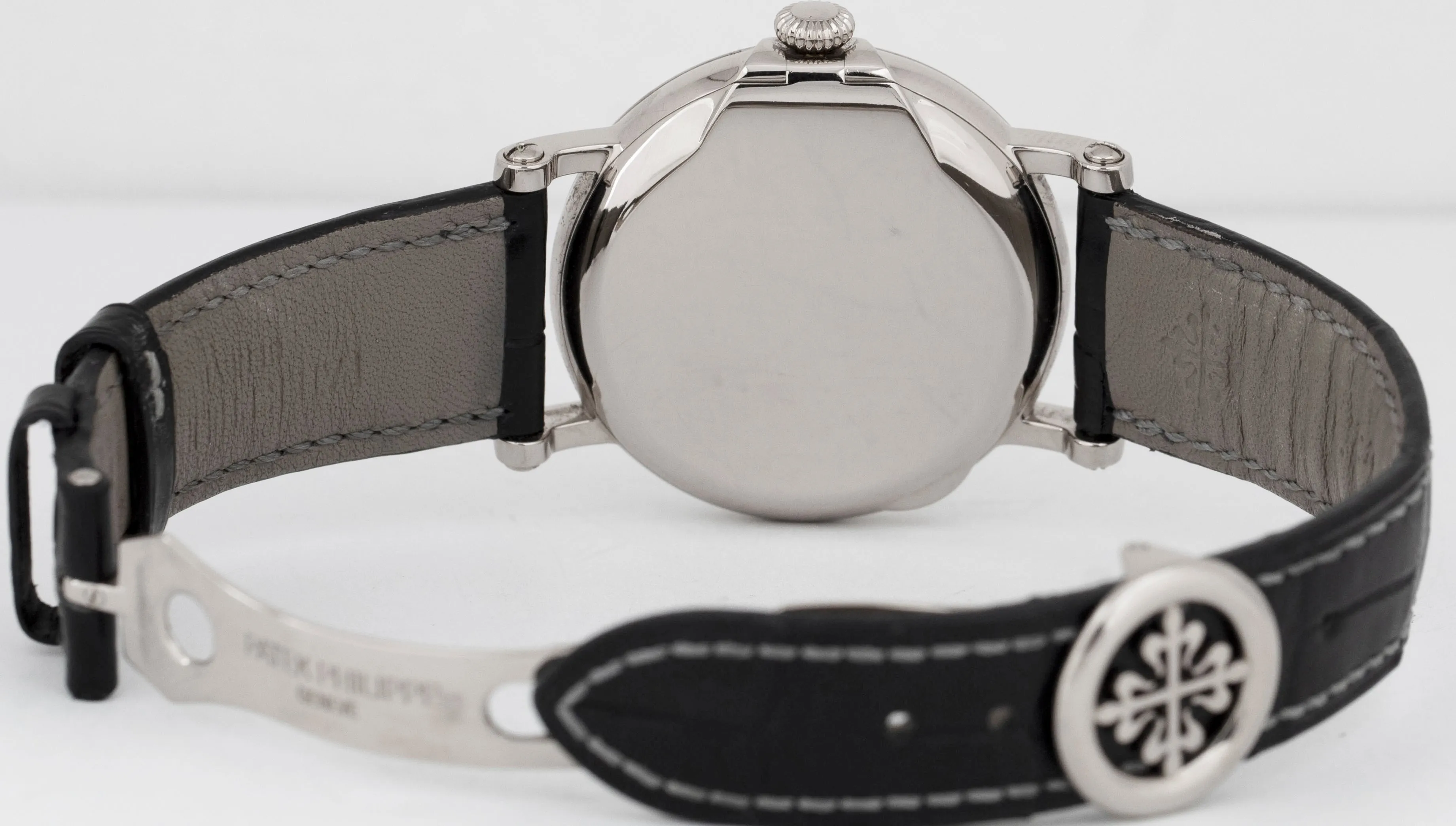 PAPERS Patek Philippe Calatrava Black 18K White Gold 38mm Watch 5153G-001 BOX